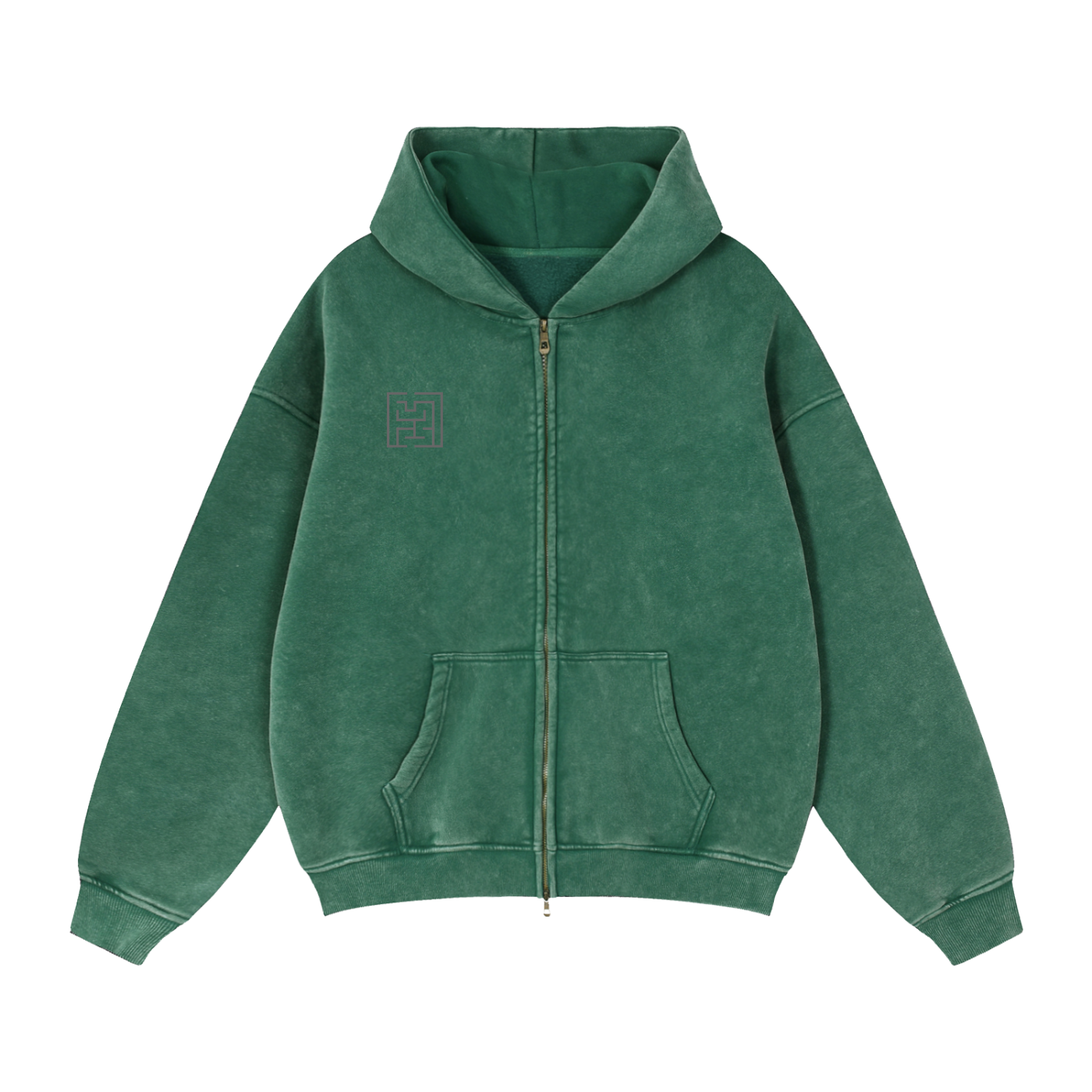 " Big Star " Full-Zip Boxy Fleece Hoodie
