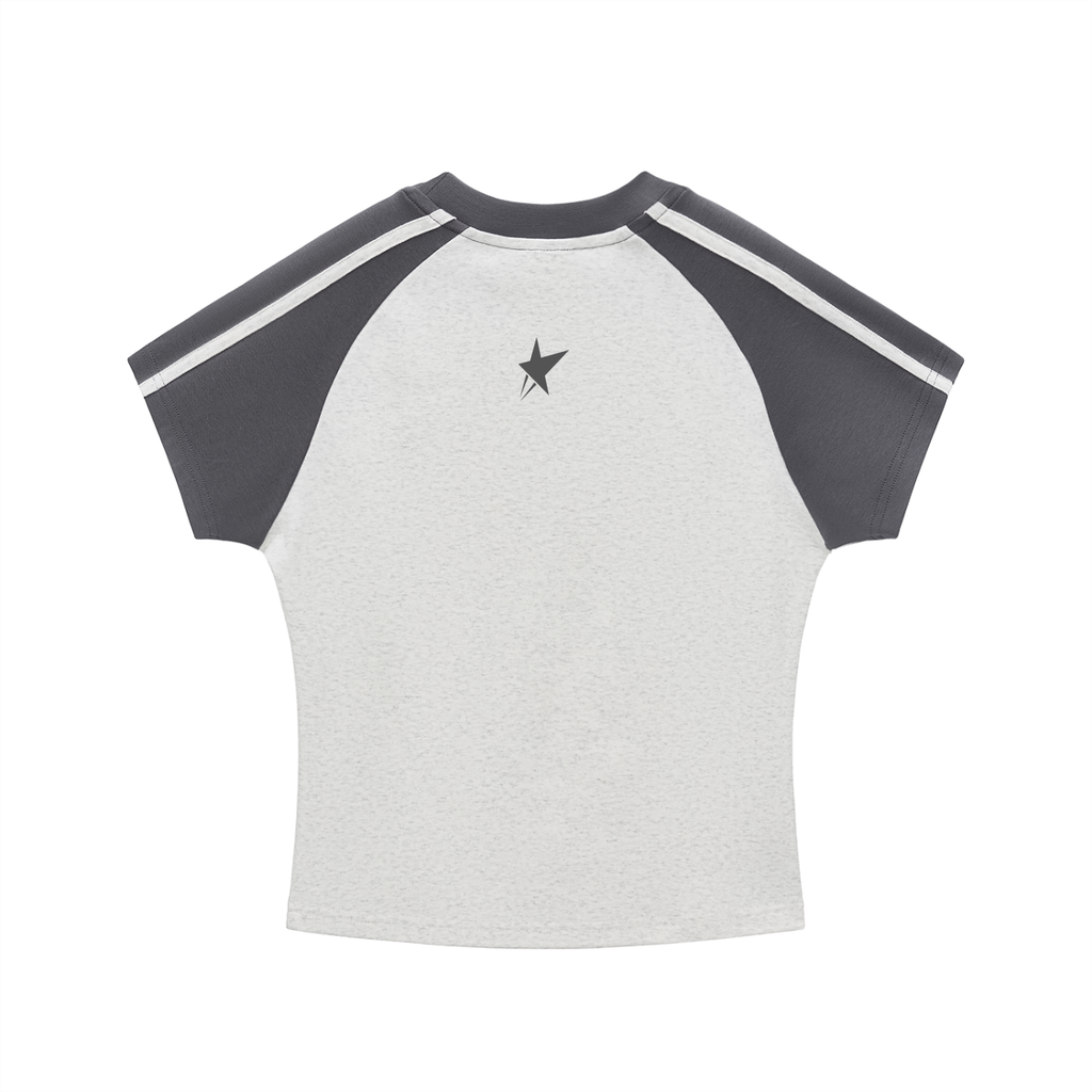 Contrast Stripes Bodycon Raglan  Sleeve T-Shirt