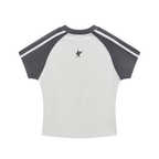 Contrast Stripes Bodycon Raglan  Sleeve T-Shirt