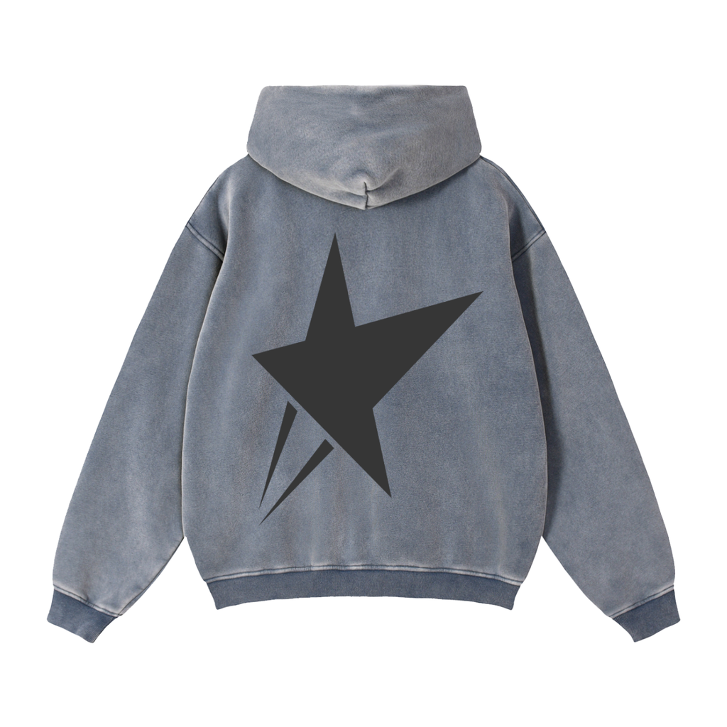 " Big Star " Full-Zip Boxy Fleece Hoodie