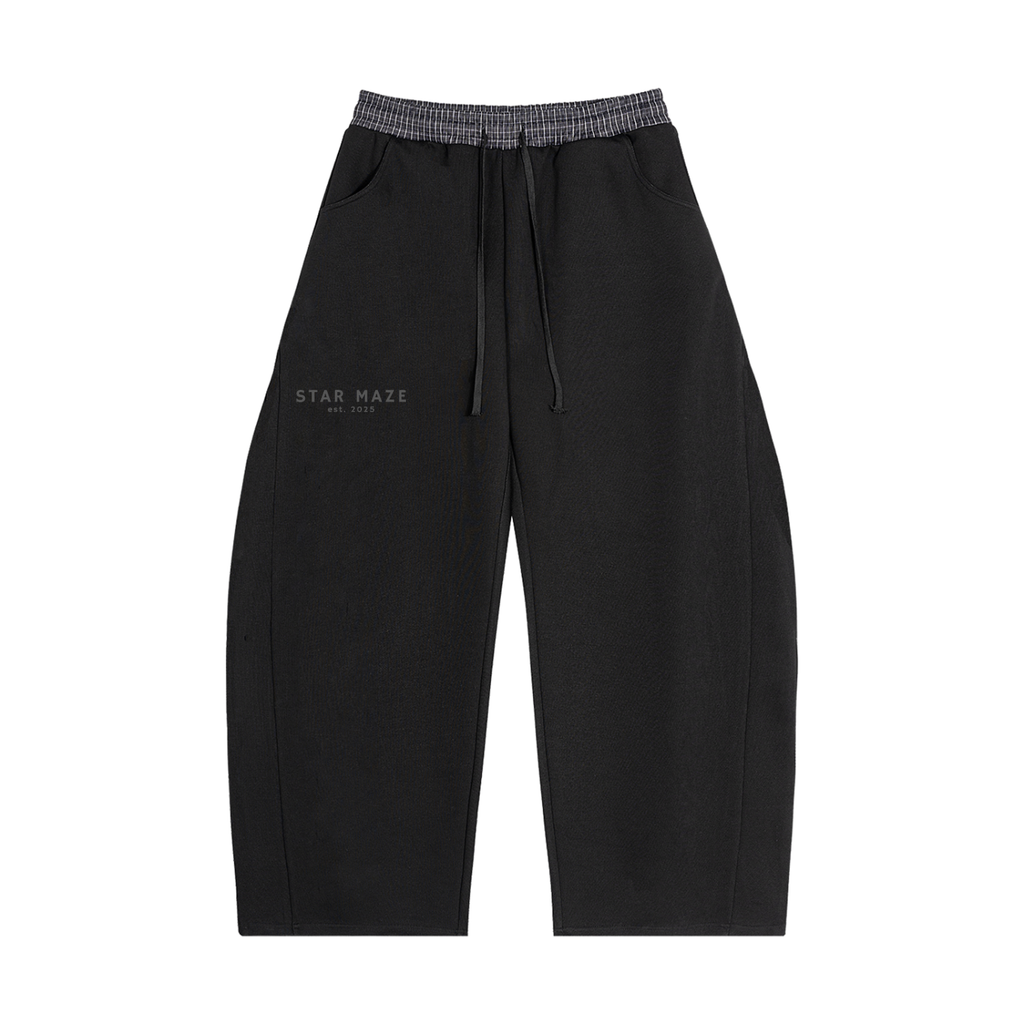 Plaid Waistband Barrel Sweatpants
