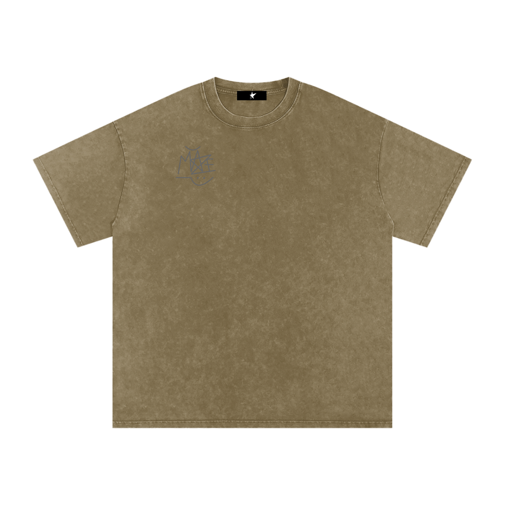 " Graffiti Tag " Snow Washed Oversized Cotton T-Shirt