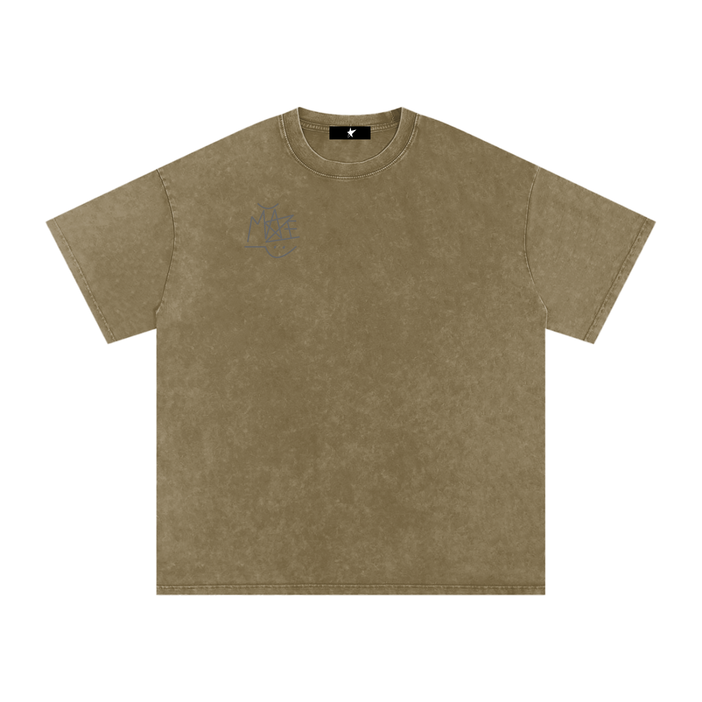 " Graffiti Tag " Snow Washed Oversized Cotton T-Shirt