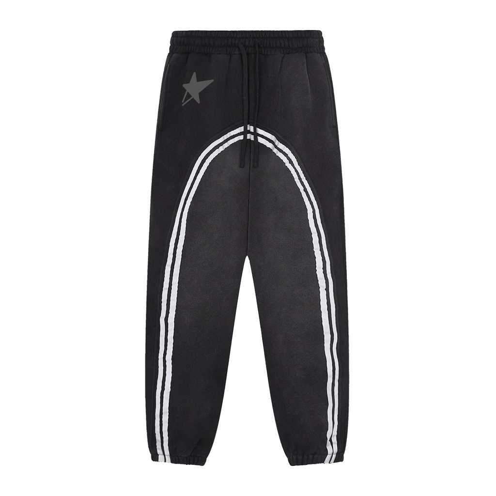 Sun Fade Contrast Tape Fleece Jogged Sweatpants