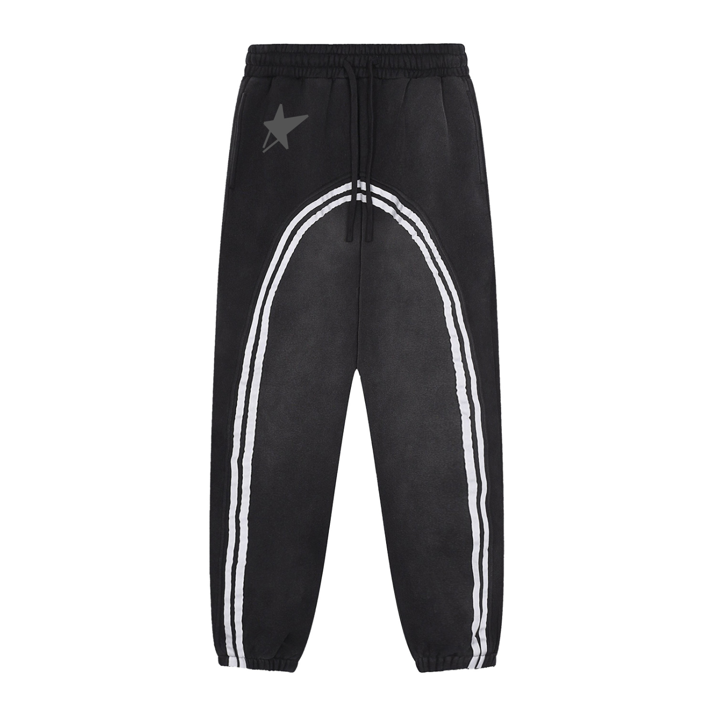 Sun Fade Contrast Tape Fleece Jogged Sweatpants
