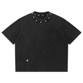 Unisex Washed Boxy Studded T-Shirt