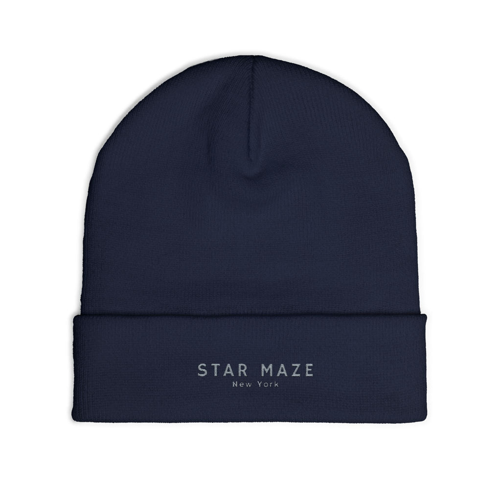 Star Maze NY Knit Beanie (Embroidered)