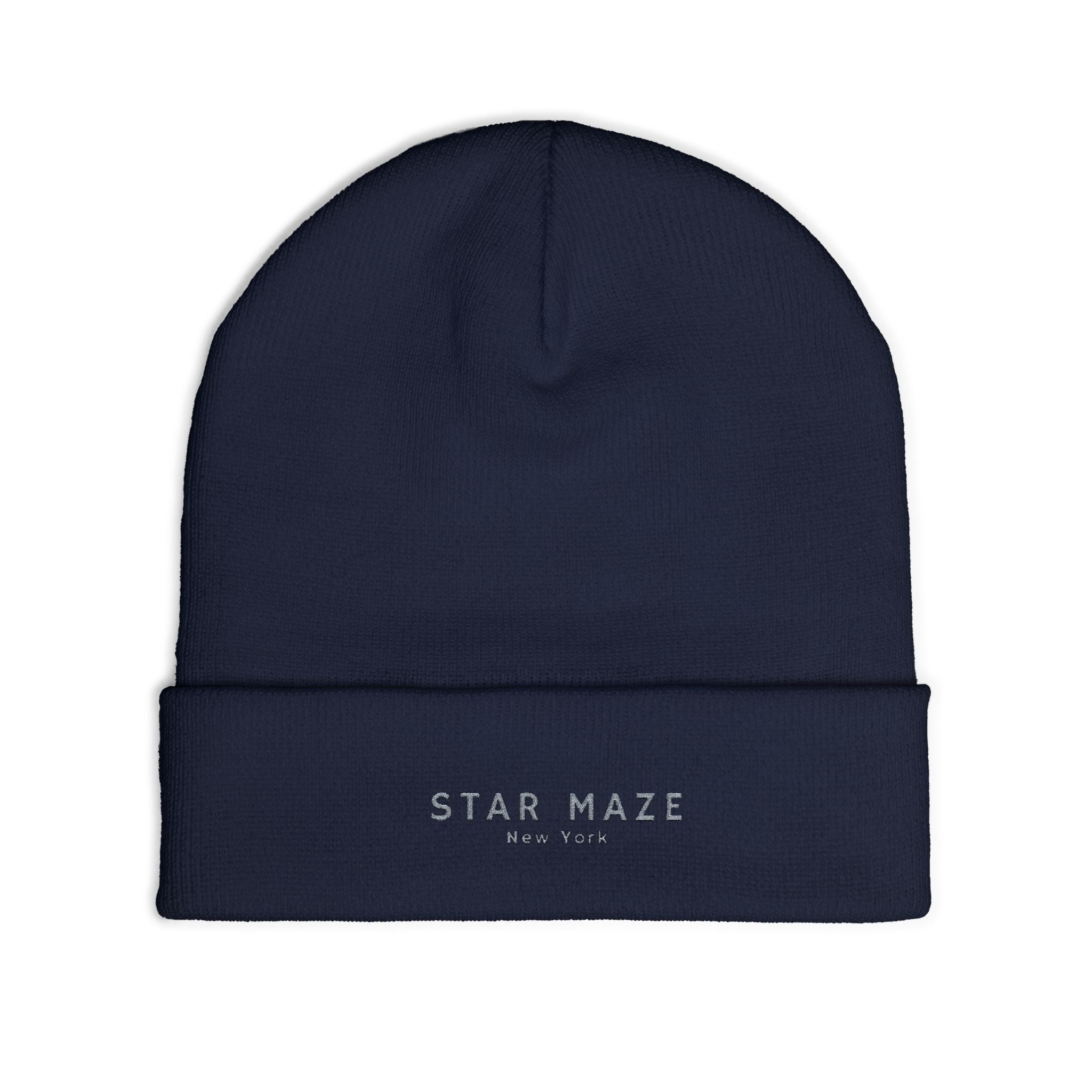 Star Maze NY Knit Beanie (Embroidered)