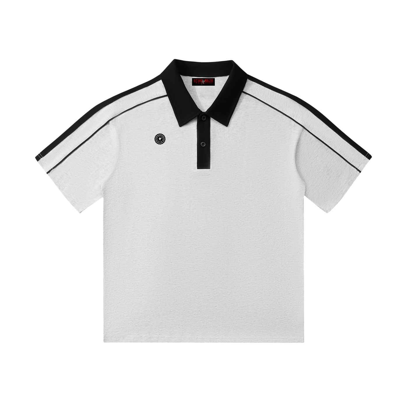 Contrast Collar Short-Sleeve Polo Shirt