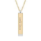 Star Maze 18k gold coated Hidden Message Bar Necklace (Engraved)
