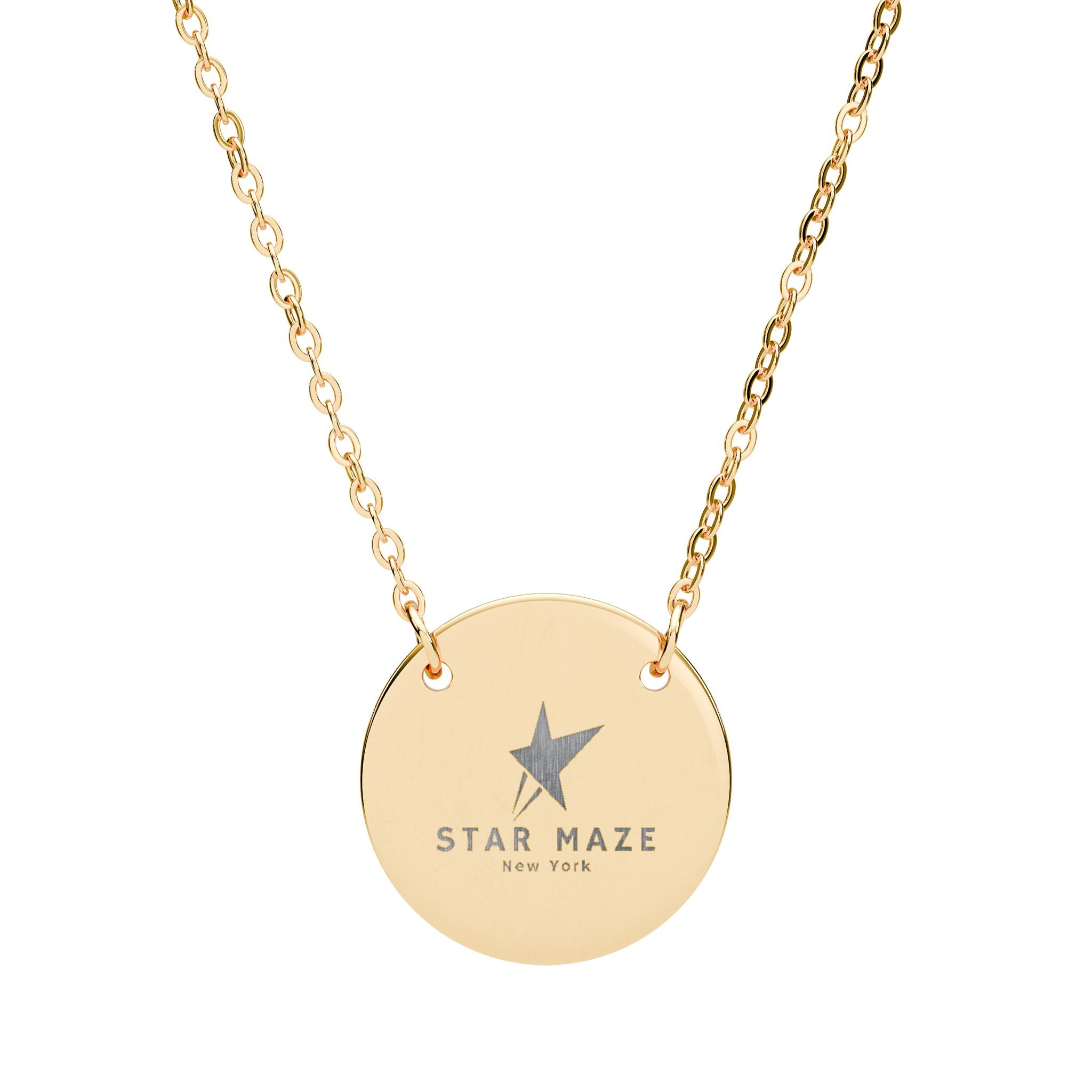 Star Maze NY circle necklace (Engraved)
