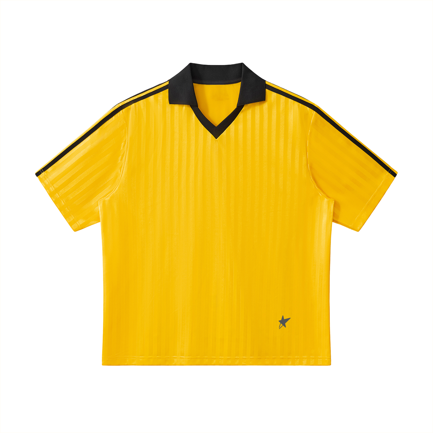 Contrast Collar Striped Soccer Jersey