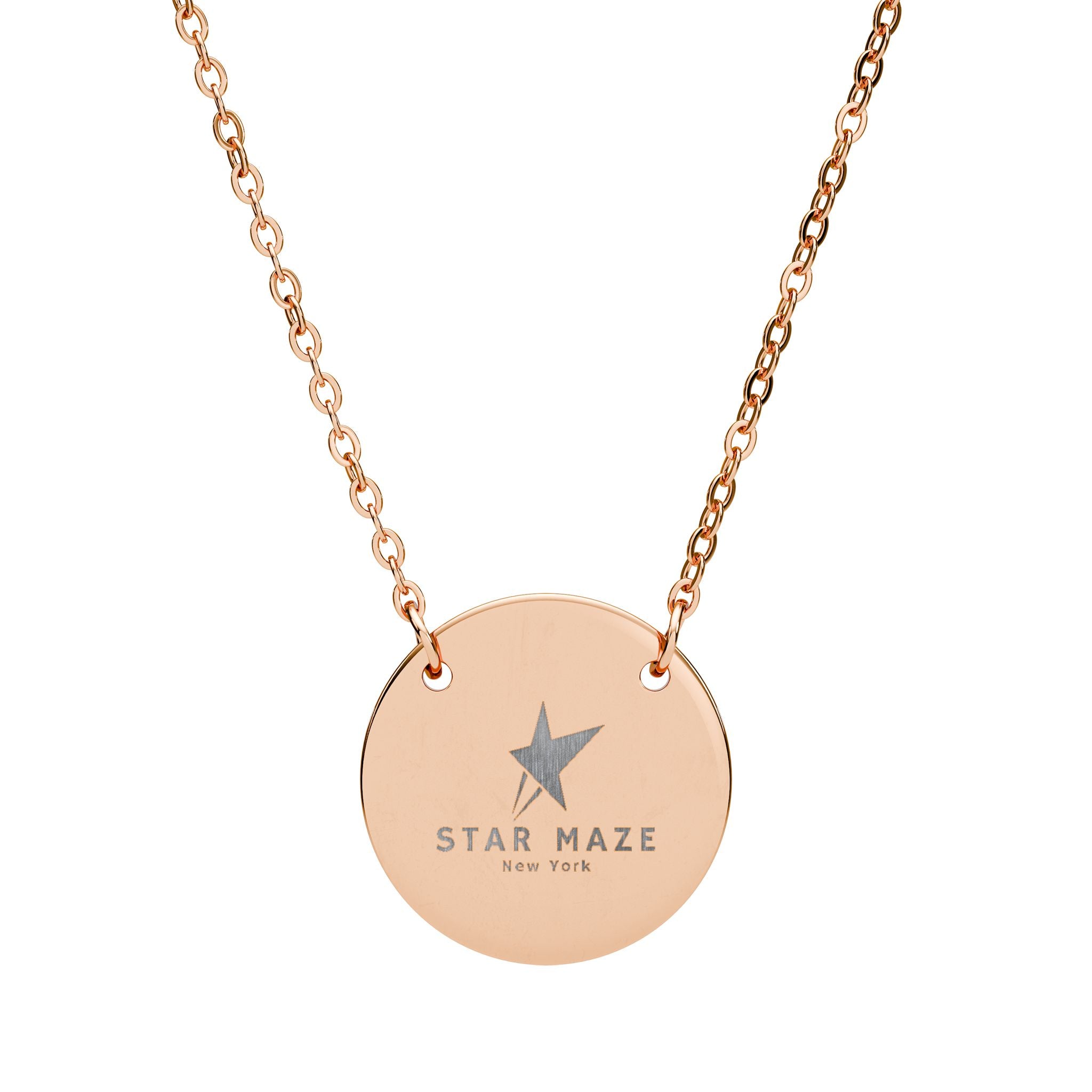Star Maze NY circle necklace (Engraved)
