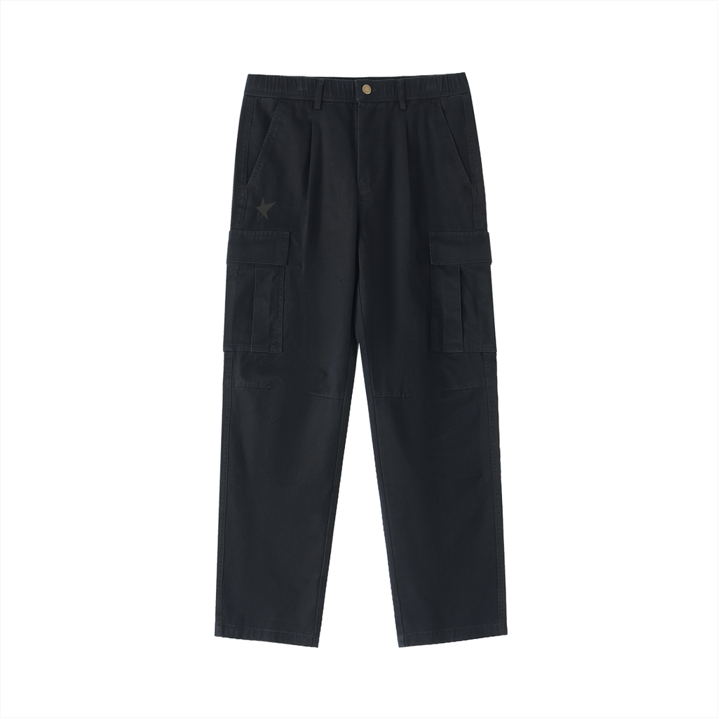 Cotton Elastic-Waist Cargo Pants