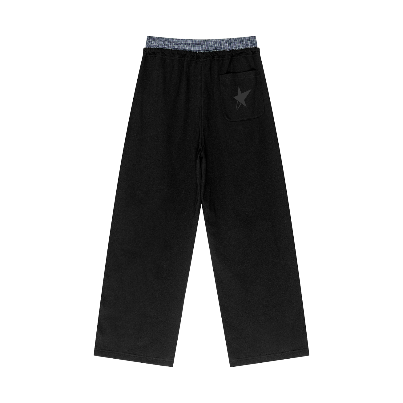 Plaid Contrast Waist Pants