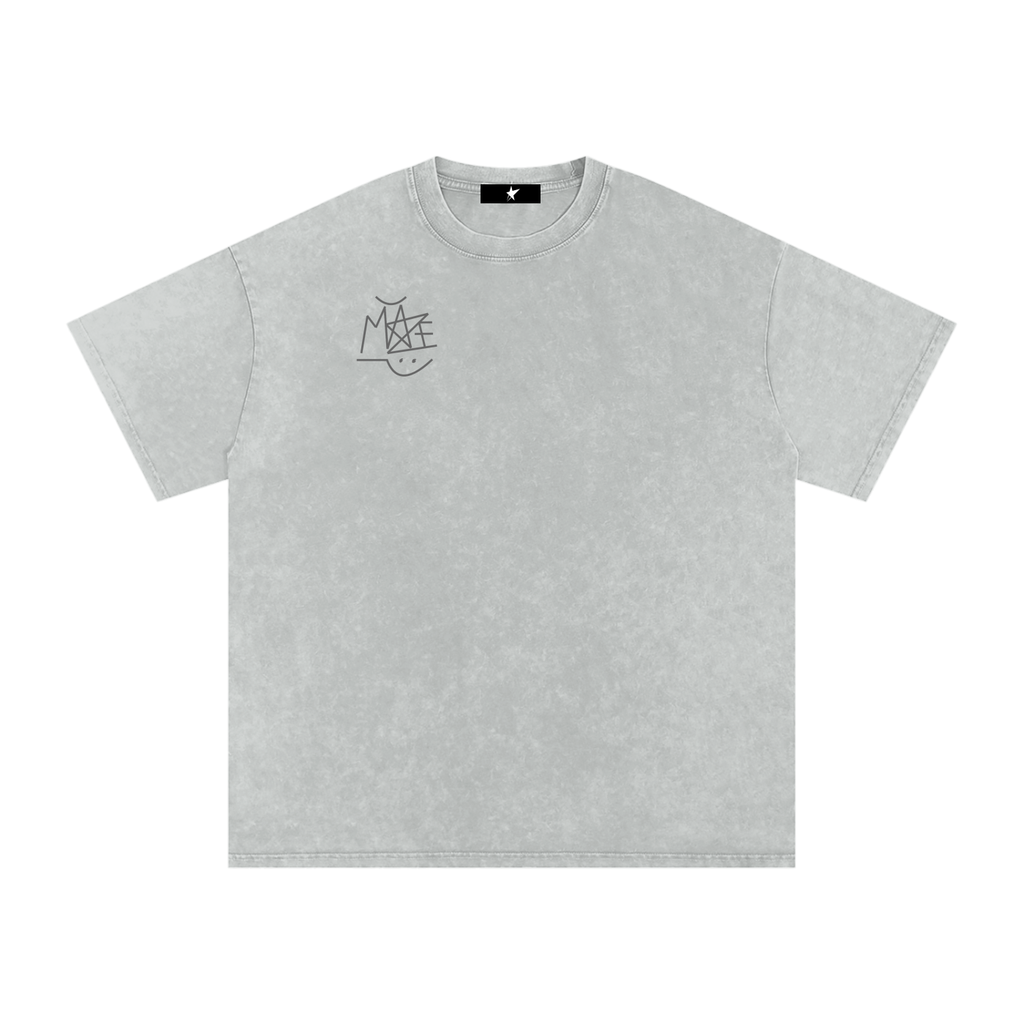 " Graffiti Tag " Snow Washed Oversized Cotton T-Shirt