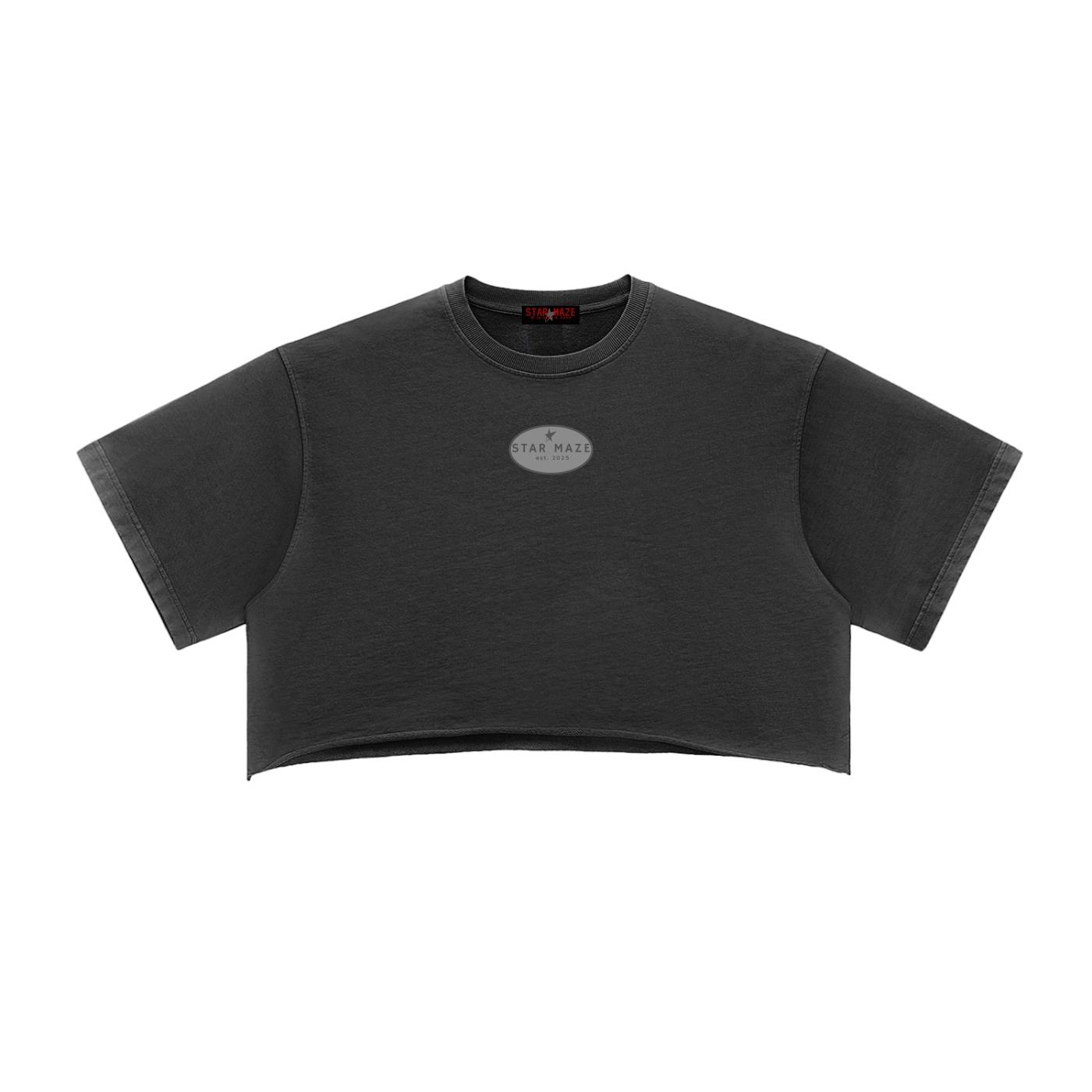 Snow Washed Raw Edge Crop Top