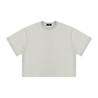 Unisex Boxy Plaid-Lined Double-Face T-Shirt
