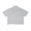 Unisex Distressed Plaid Boxy Shirt
