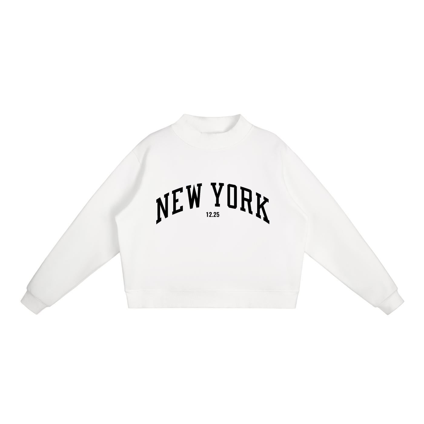 Essential Fleece Mock-Neck Crew Sweatshirt