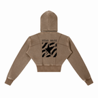 Vintage Washed Cropped Fleece Hoodie