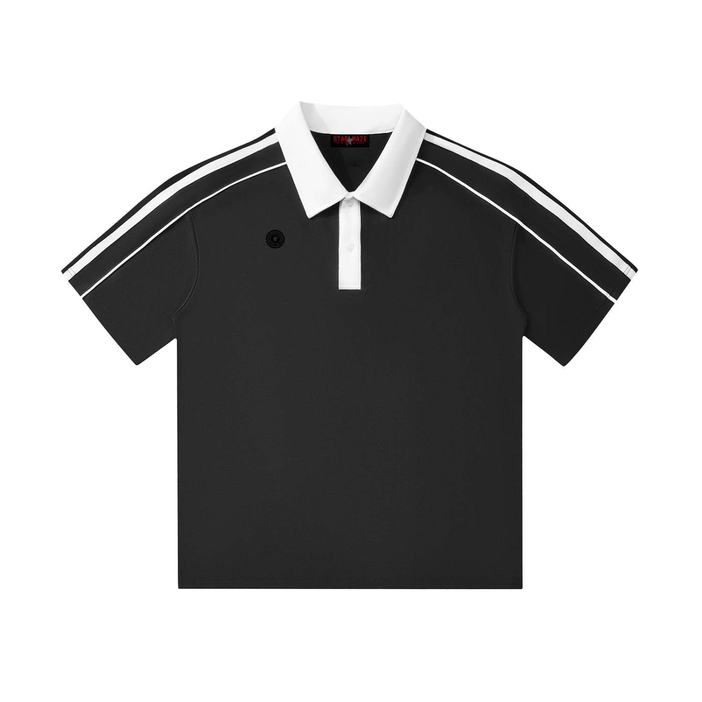 Contrast Collar Short-Sleeve Polo Shirt