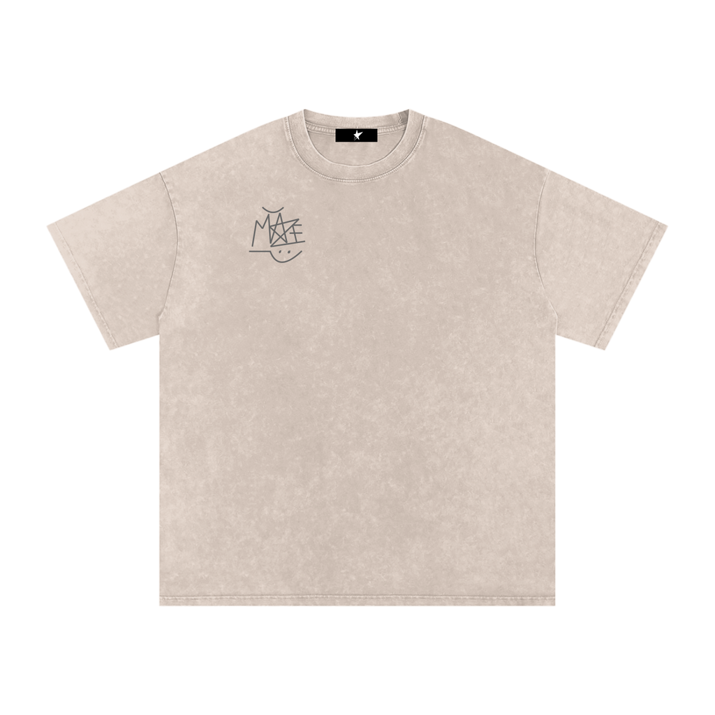 " Graffiti Tag " Snow Washed Oversized Cotton T-Shirt