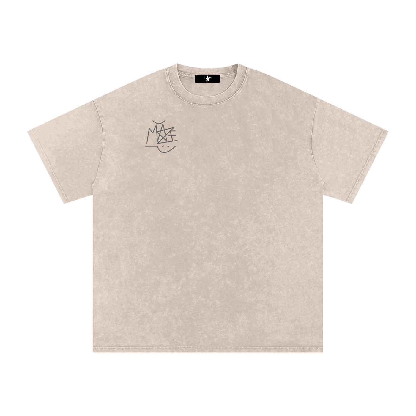 " Graffiti Tag " Snow Washed Oversized Cotton T-Shirt