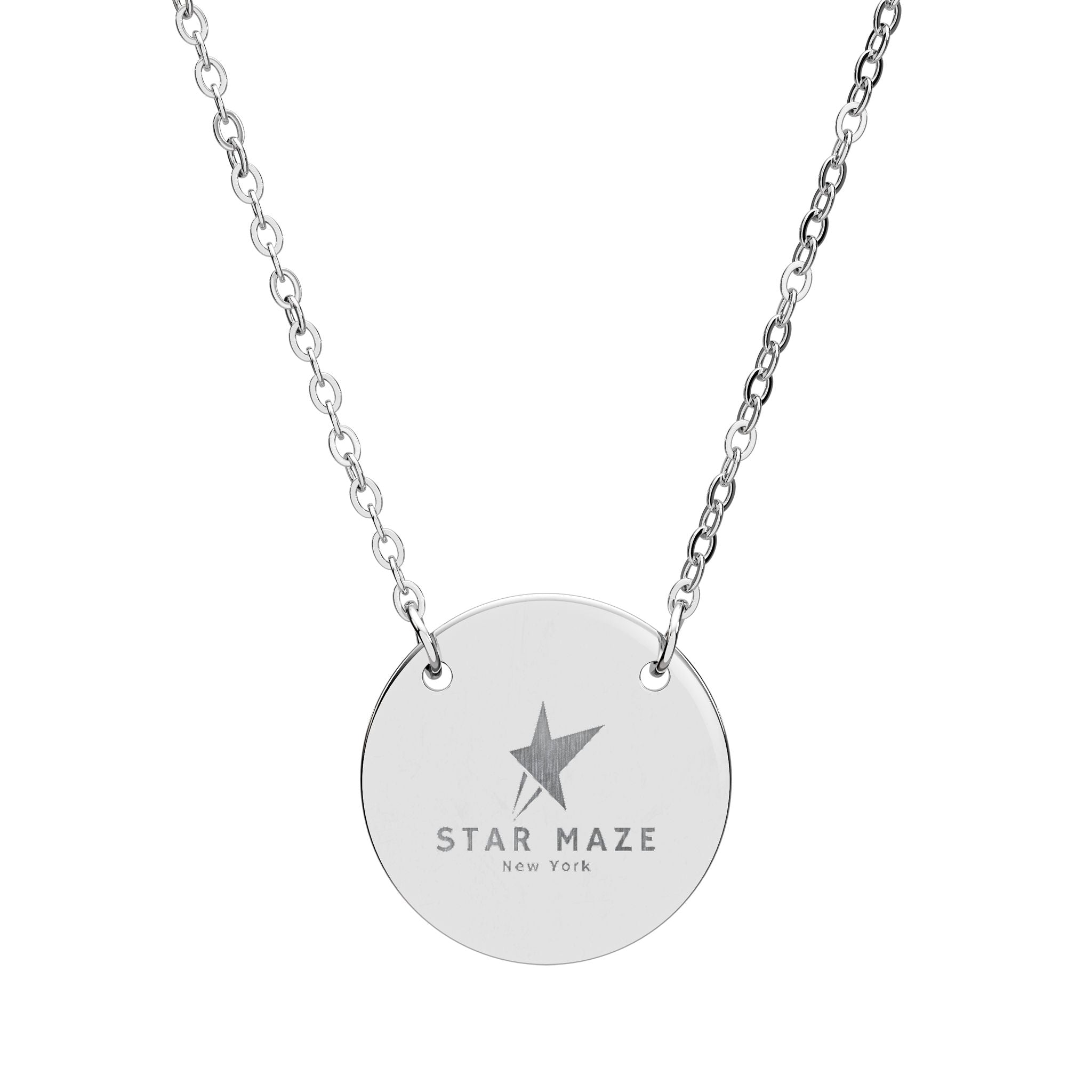 Star Maze NY circle necklace (Engraved)