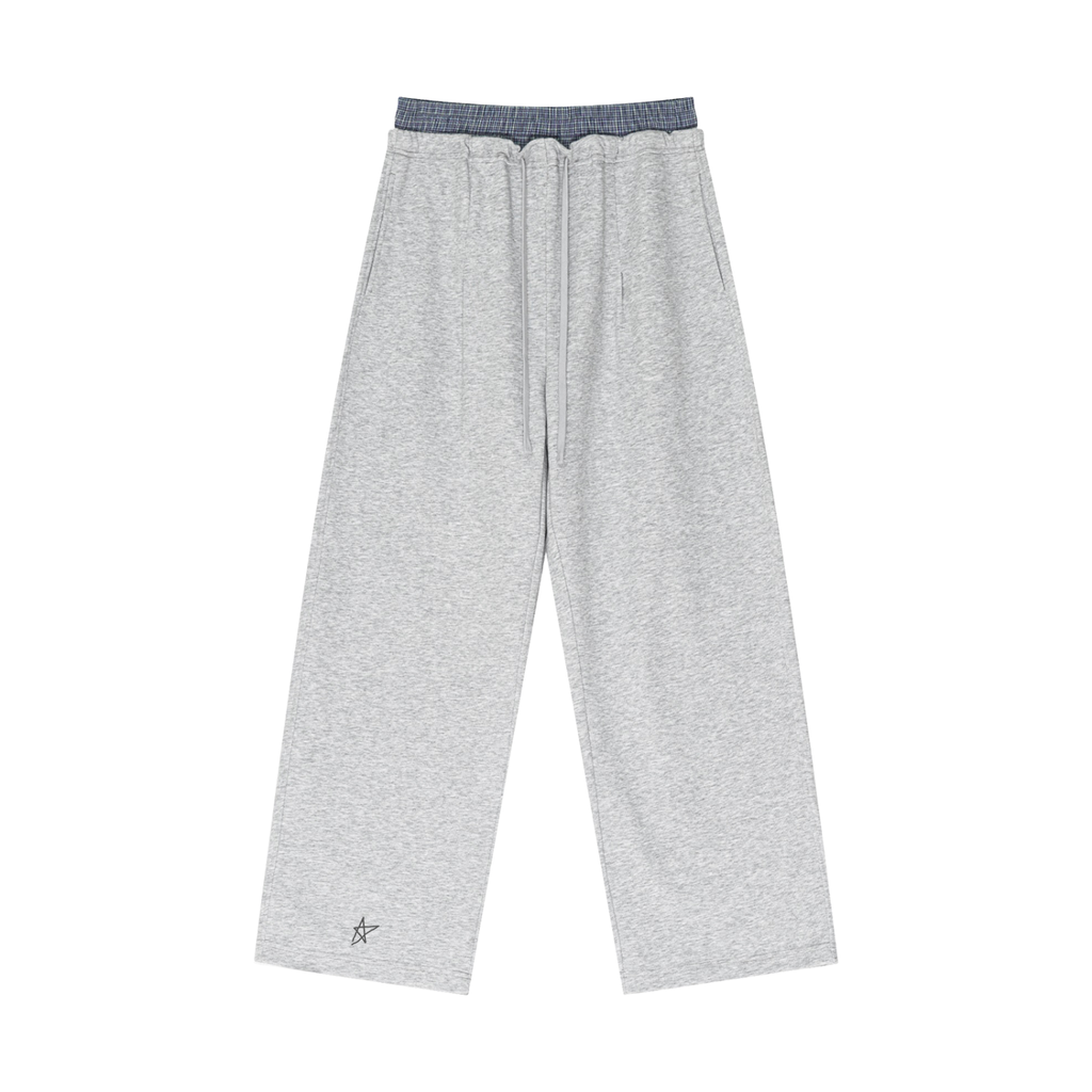 Plaid Contrast Waist Pants