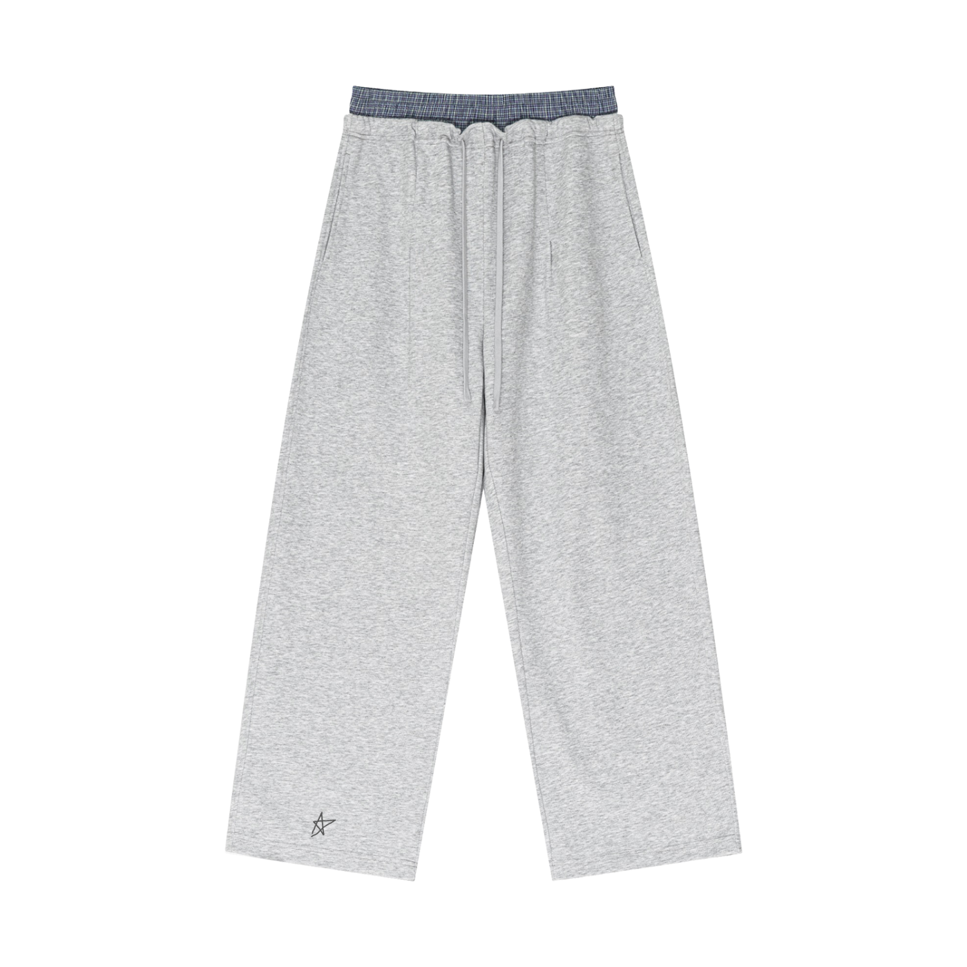 Plaid Contrast Waist Pants