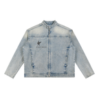 Vintage Wash Zip Denim Jacket