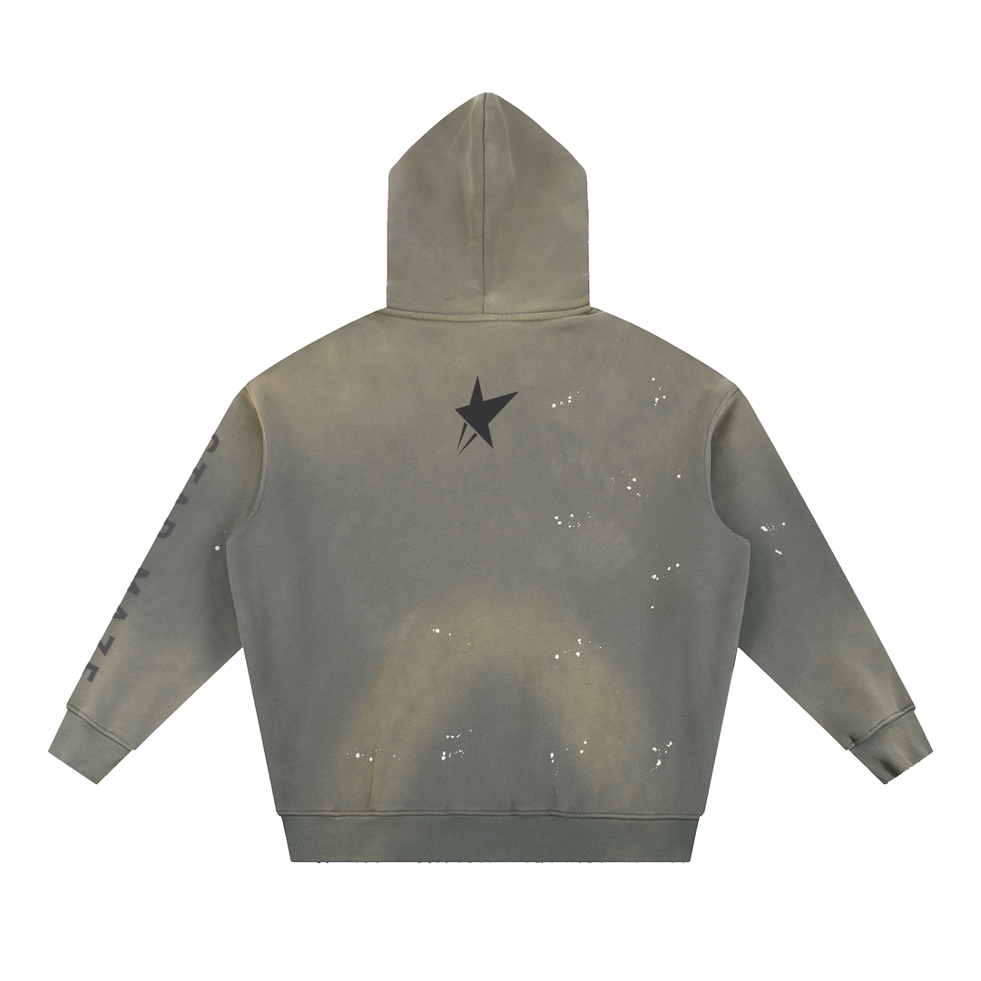 Vintage Washed Frayed Fleece Hoodie