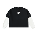 Layered Contrast Sleeve Cotton T-Shirt