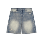 Faded Distressed Baggy Denim Shorts
