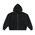Fleeced Full-Zip Boxy Hoodie