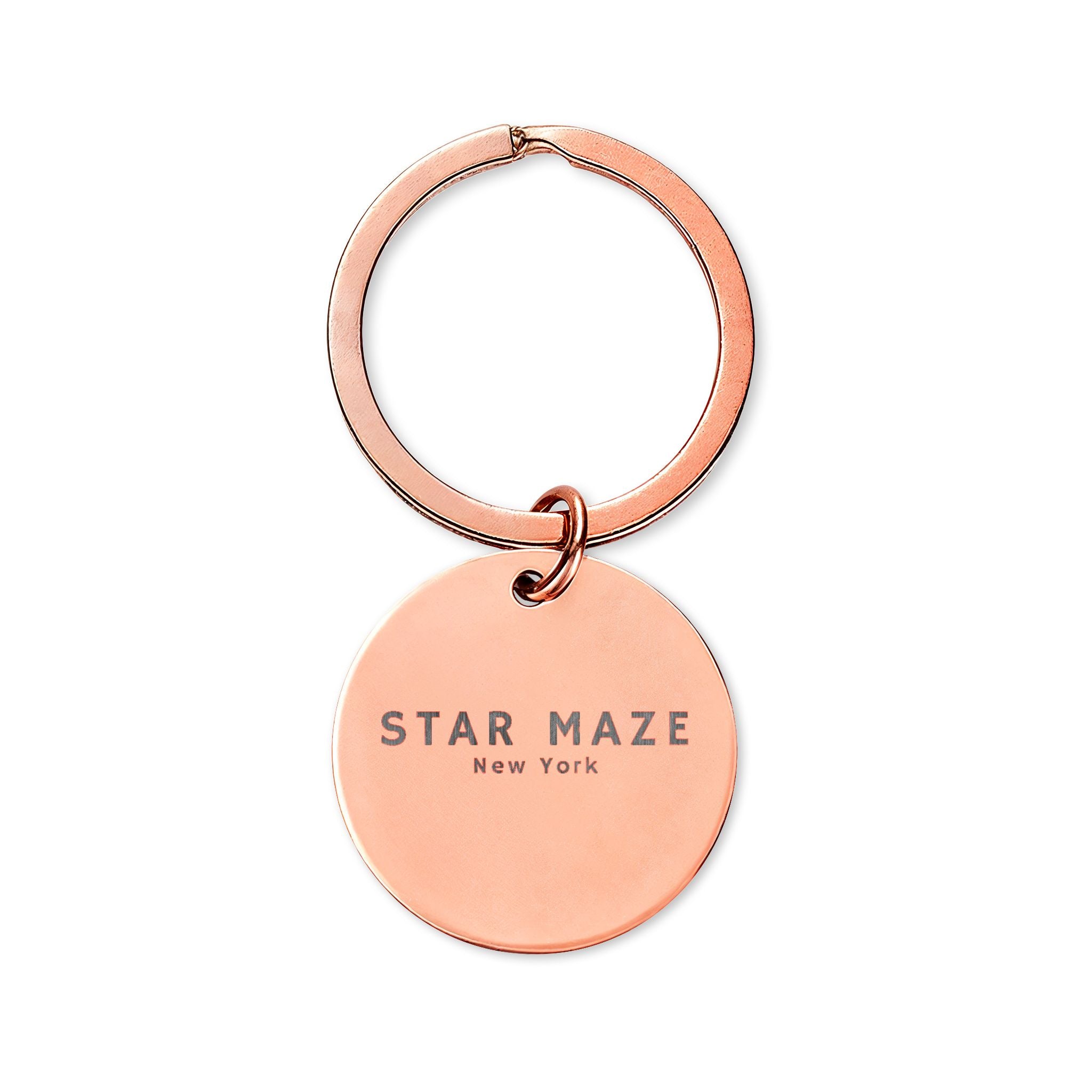 Star Maze stainless Steel Round Keychain (Engraved)