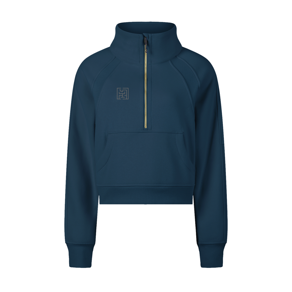 Cropped Half-Zip Sweatshirt