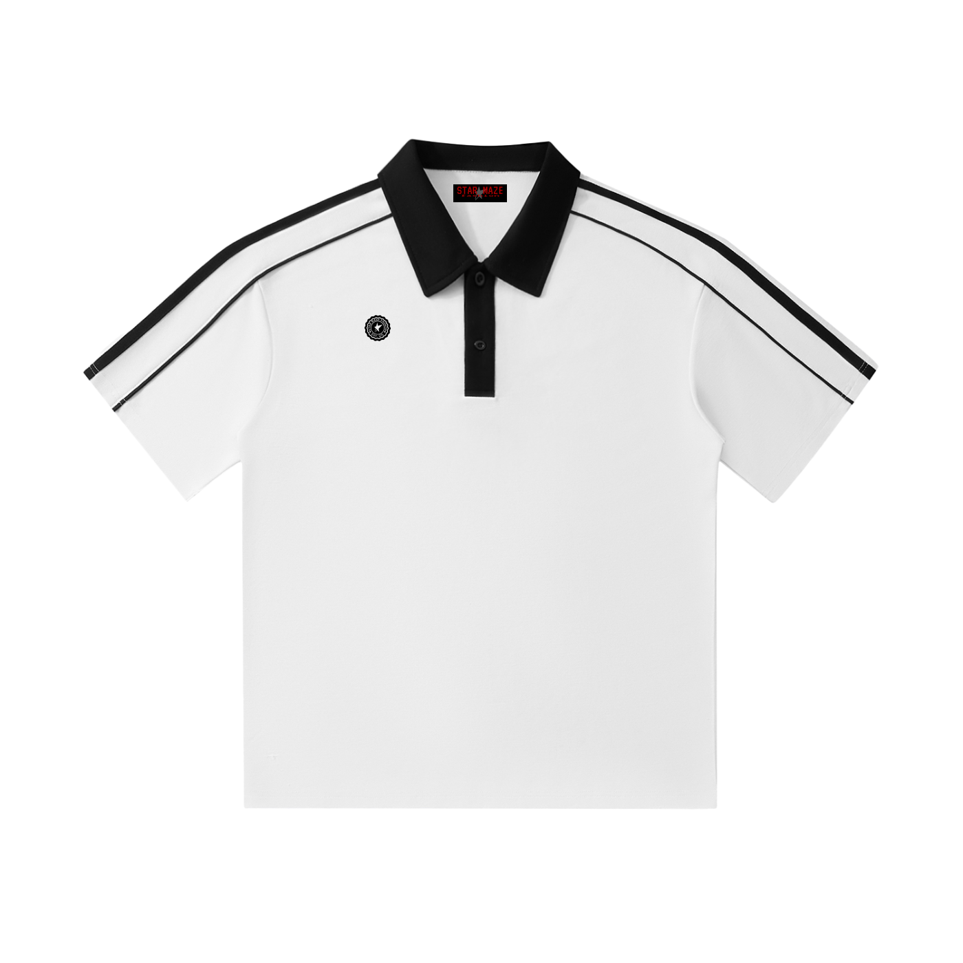 Contrast Collar Short-Sleeve Polo Shirt