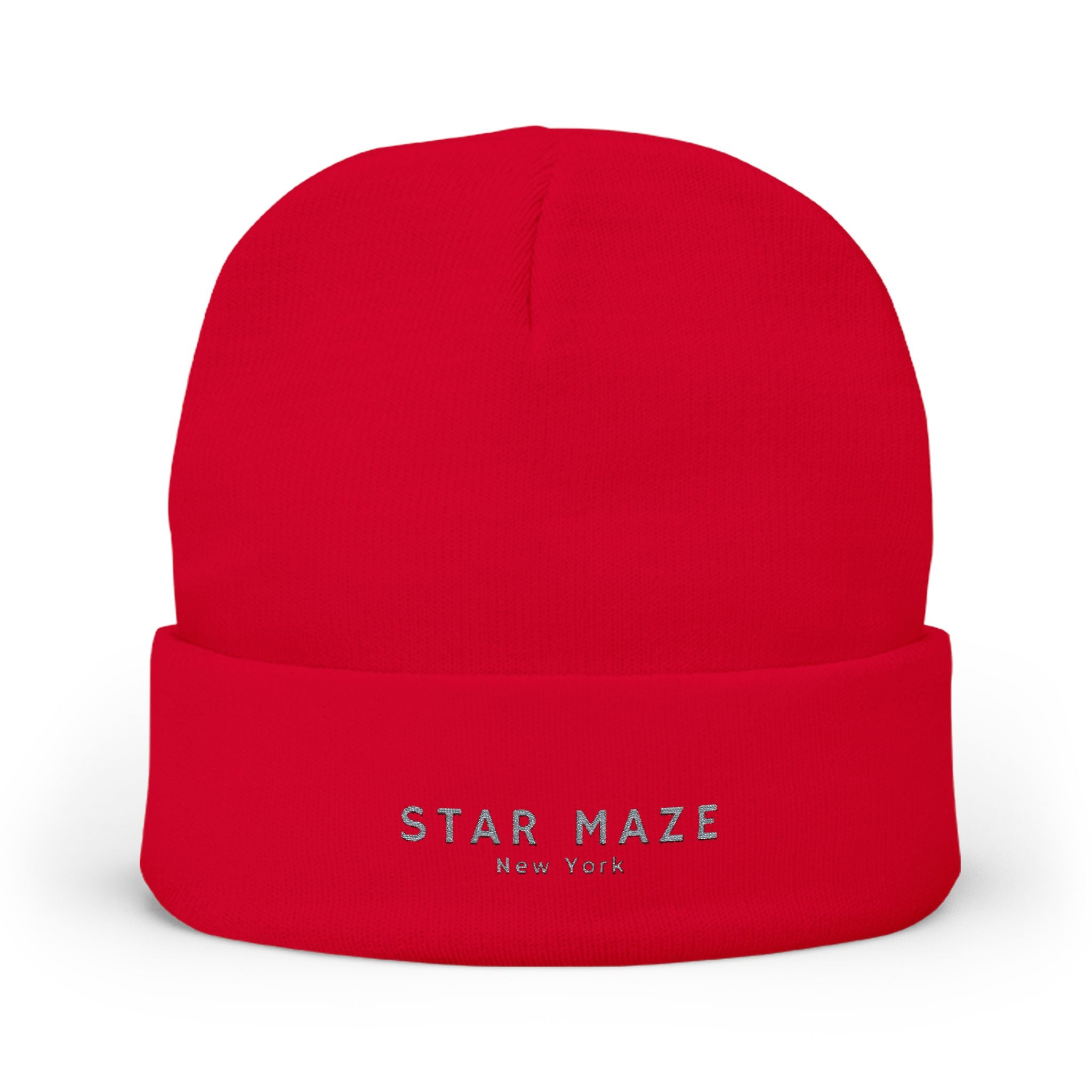 Star Maze NY Knit Beanie (Embroidered)