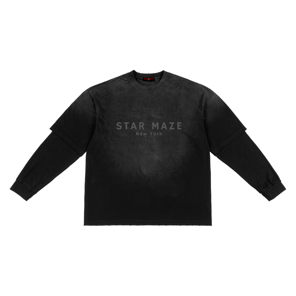 Sunfade Hand-Frayed Faux Two-Piece T-Shirt