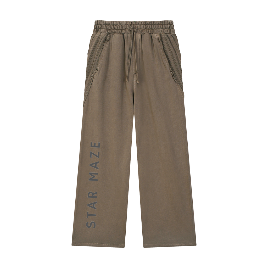 Snow Washed Tape Raw Edge Sweatpants