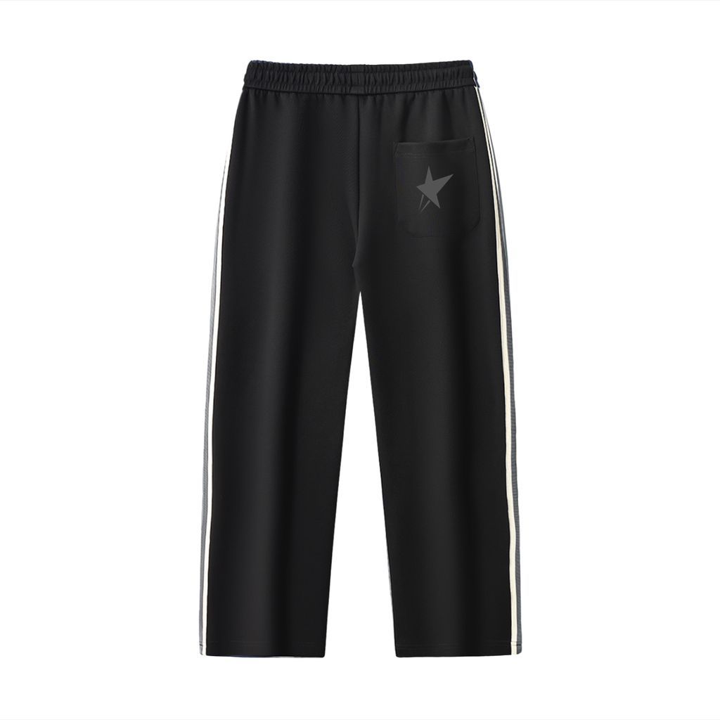 Contrast Side-Stripe Straight-Leg  Pants