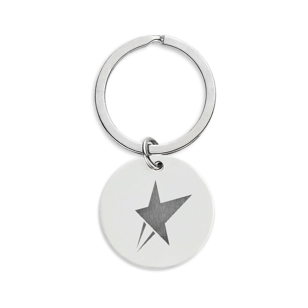 Star Maze stainless Steel Round Keychain (Engraved)