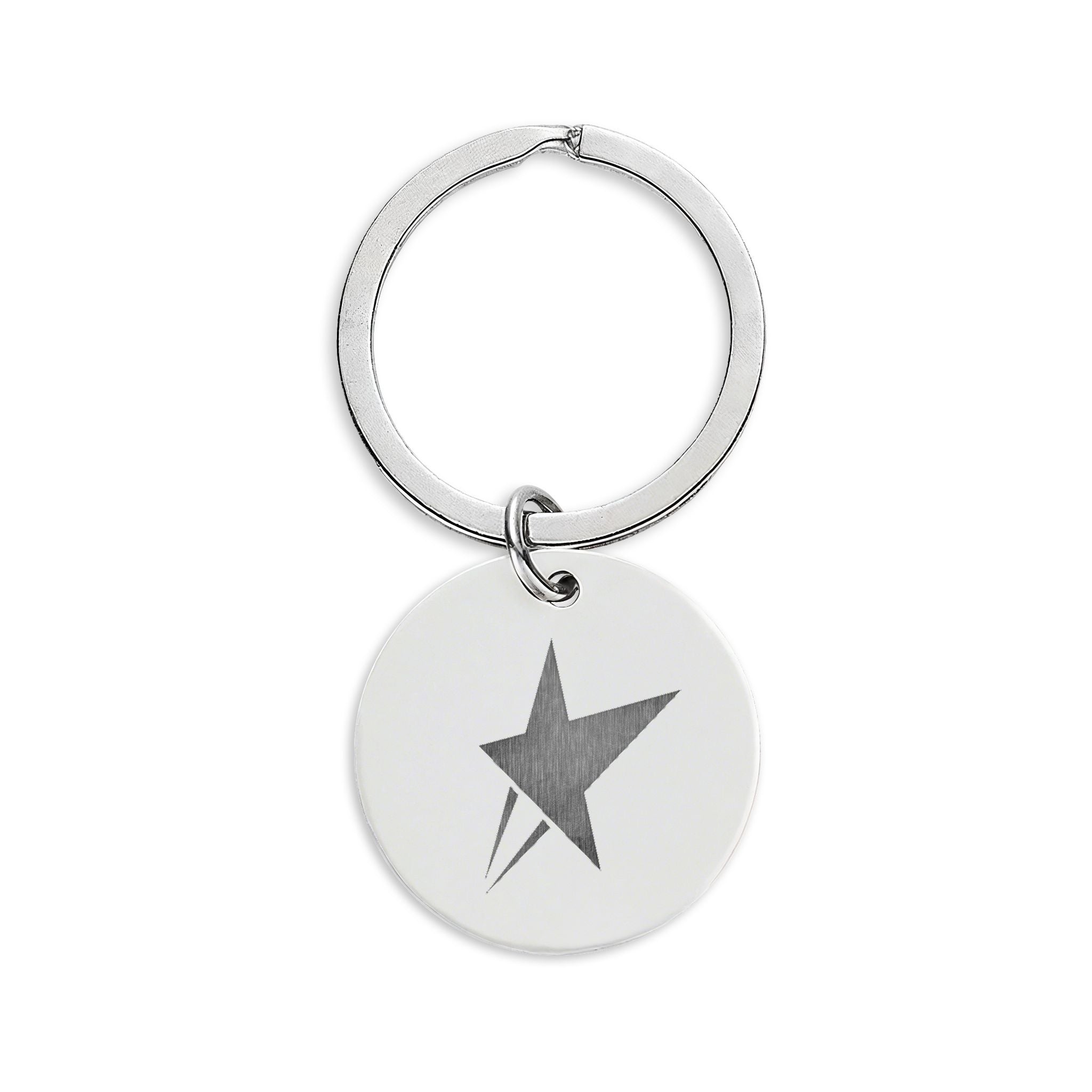 Star Maze stainless Steel Round Keychain (Engraved)
