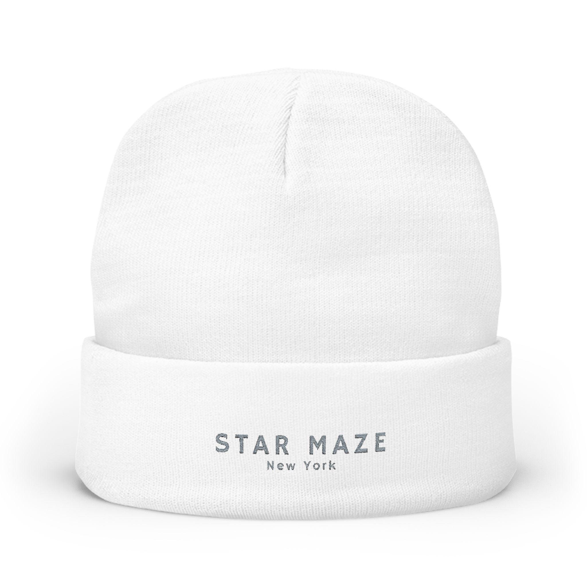 Star Maze NY Knit Beanie (Embroidered)