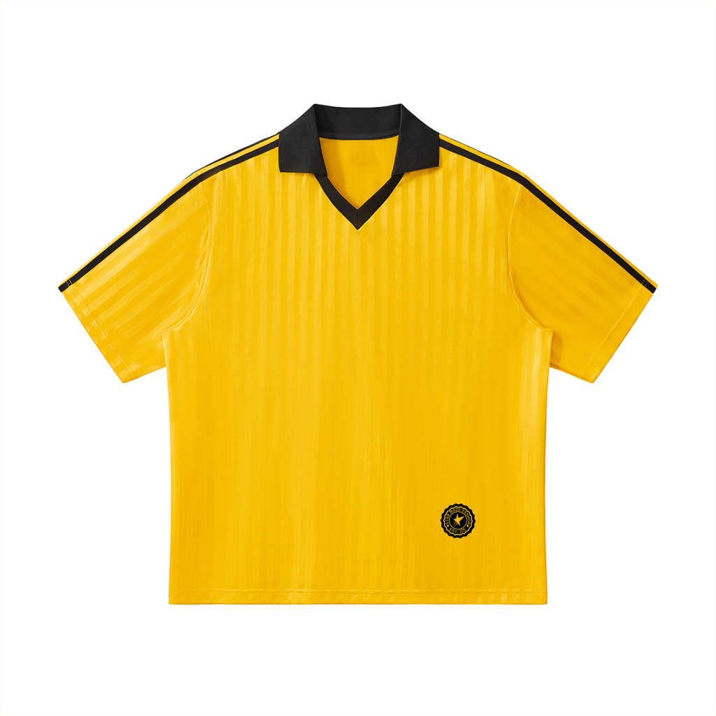 Contrast Collar Striped Soccer Jersey