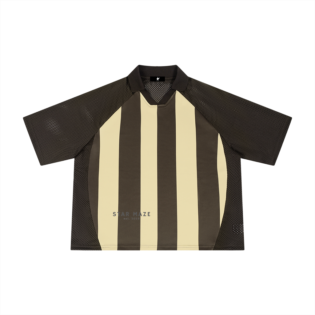 Unisex Striped Mesh Boxy Soccer Jersey