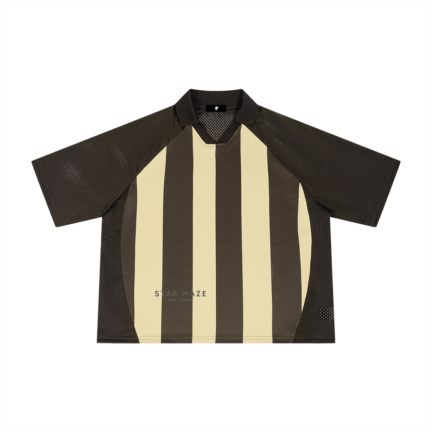 Unisex Striped Mesh Boxy Soccer Jersey