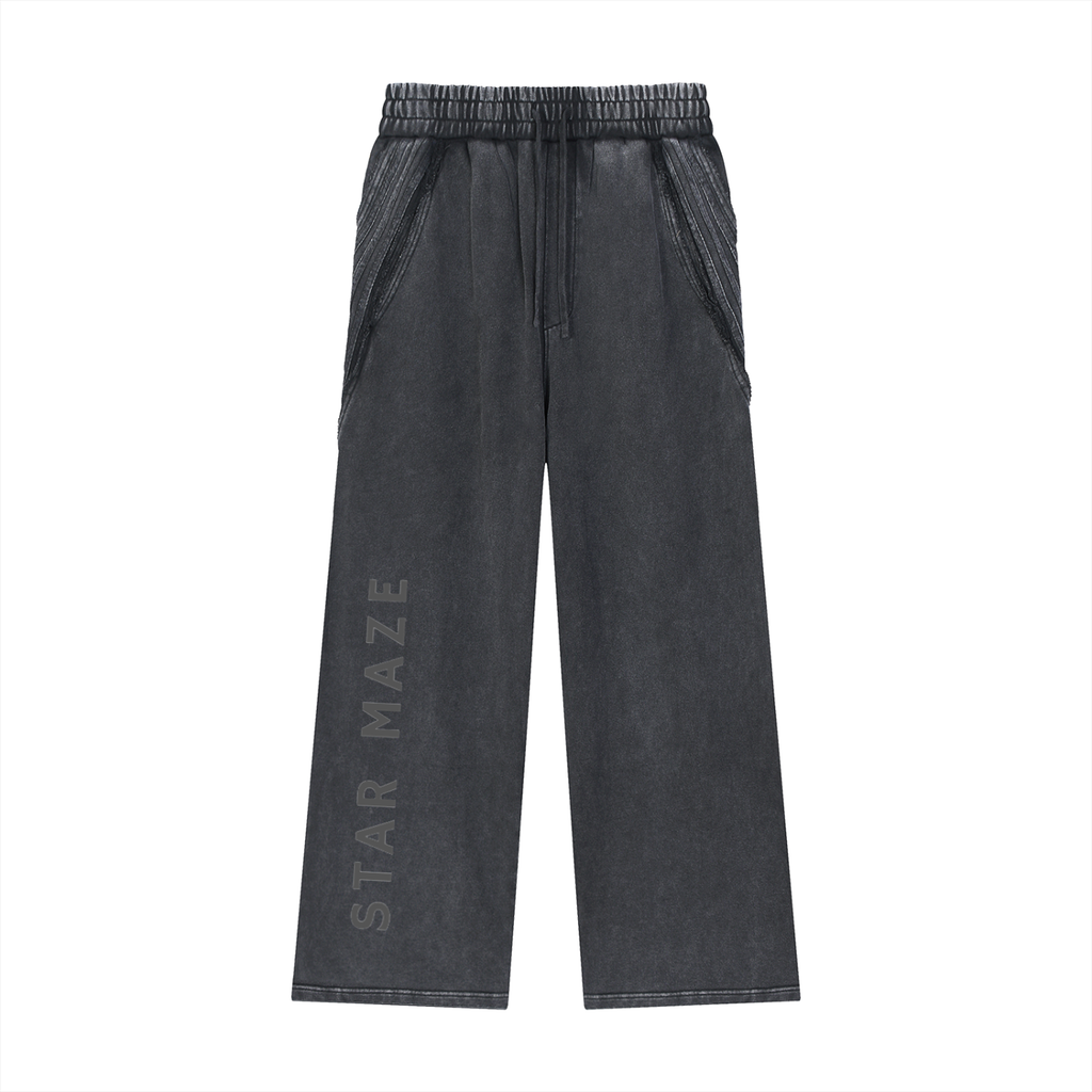 Snow Washed Tape Raw Edge Sweatpants